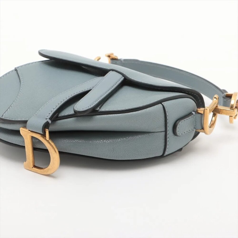 Sold out ❌Christian Dior Saddle Bag Leather Shoulder bag Blue - Picture 3 of 9